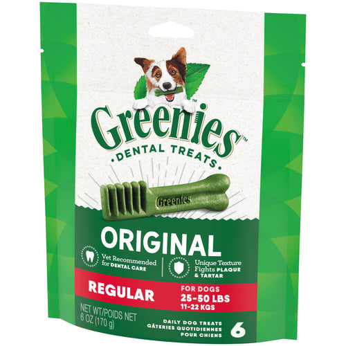Greenies Original dental dog treats, Regular 6 oz