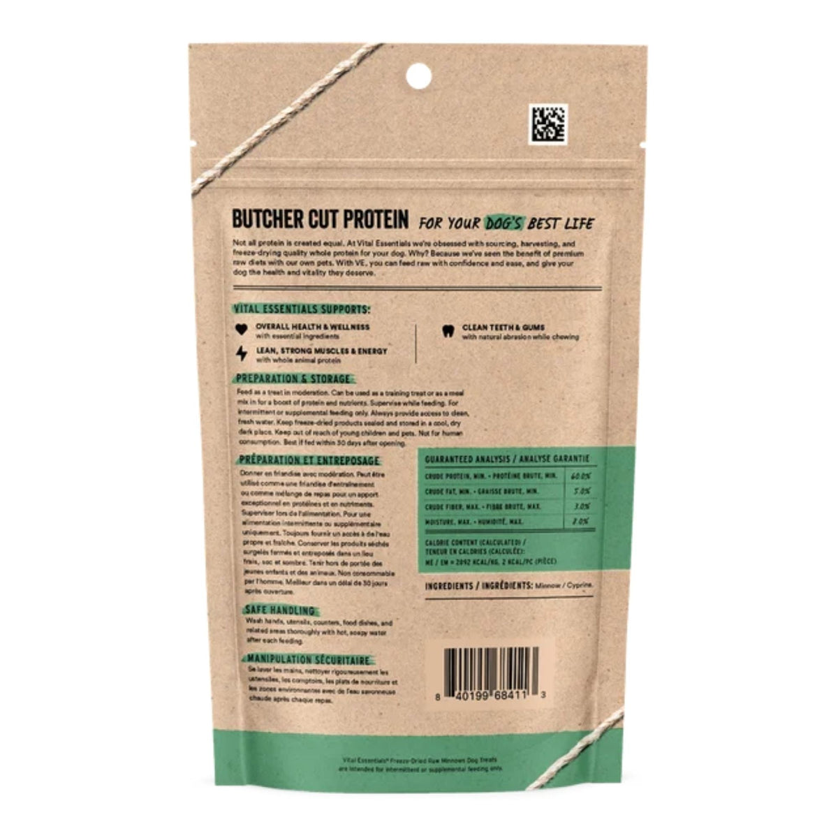 Vital Essentials freeze-dried minnows dog treats, 1 oz